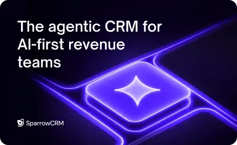 Sparrowcrm blog banner with describe the agentic crm for sales teams